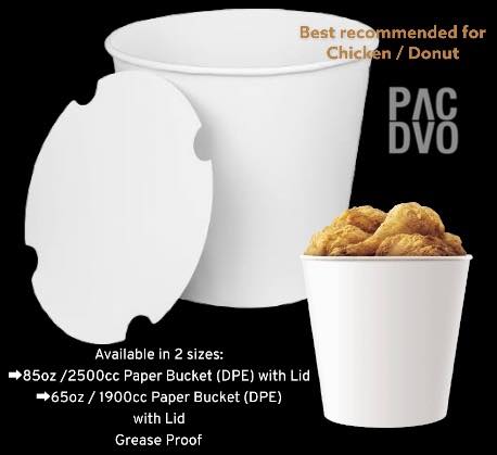 PACDVO - ️Paper Bucket with Lid (sold per 15’s & 50’s)...