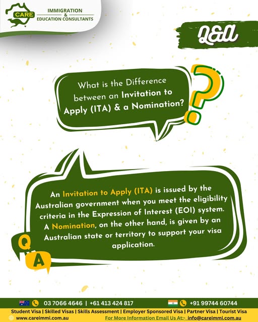 Care - ITA vs. Nomination – What’s the Difference? 🇦🇺 ️ If you're ...
