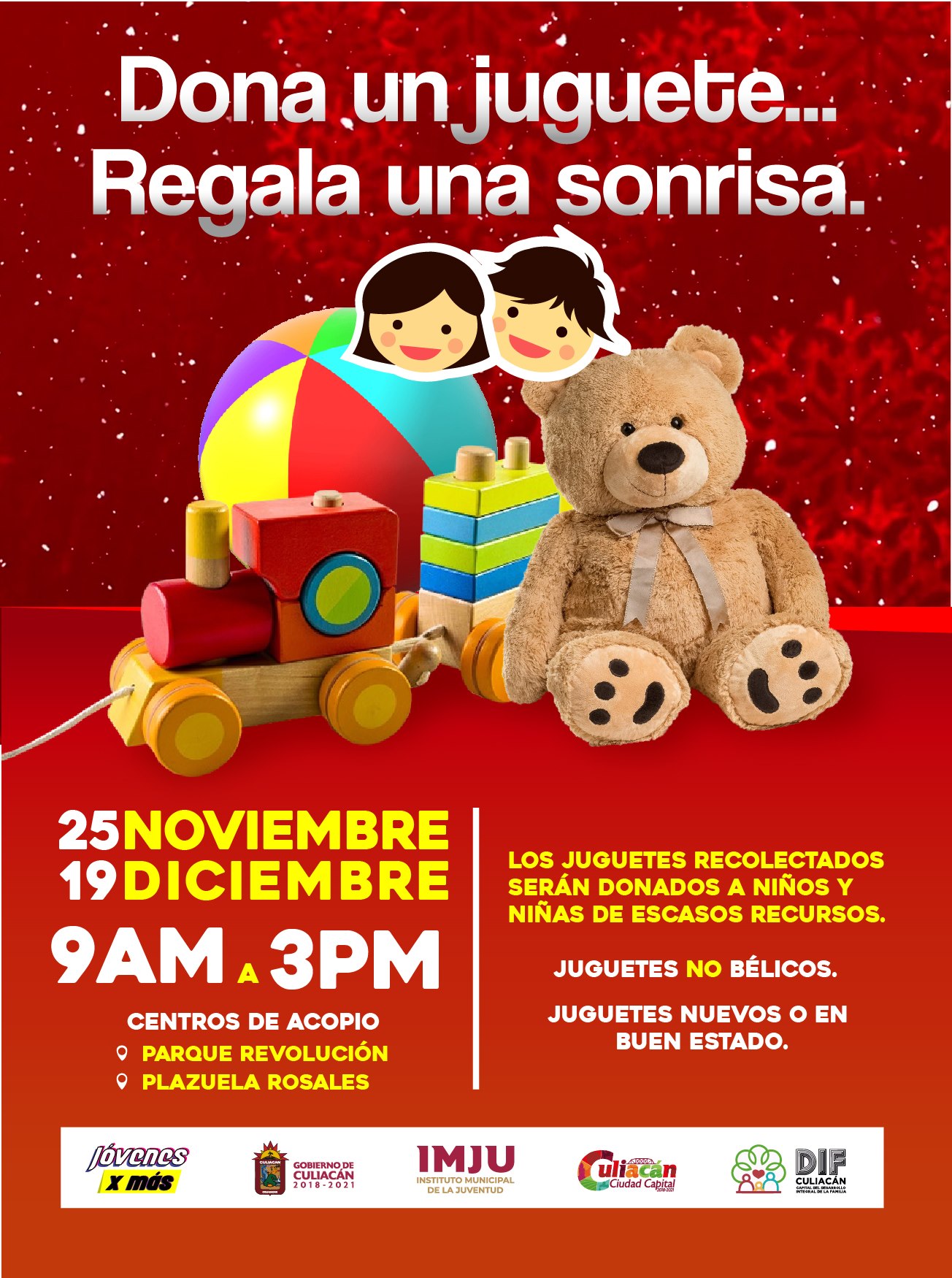 IMJU - DONA UN JUGUETE... REGALA UNA SONRISA 🙂🧸 Iniciamos la jornada de ...