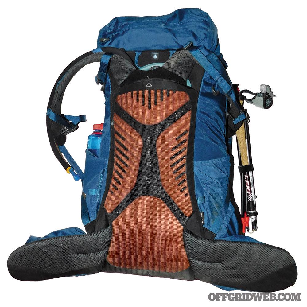 50l backpack osprey Aura AG providing added protection for Away Café Collection 2024 COLOUR:GREY vanessa