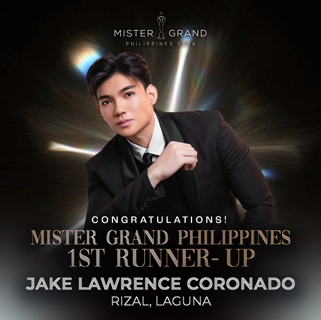 Congratulations Jake Lawrence... - Mister Grand Philippines