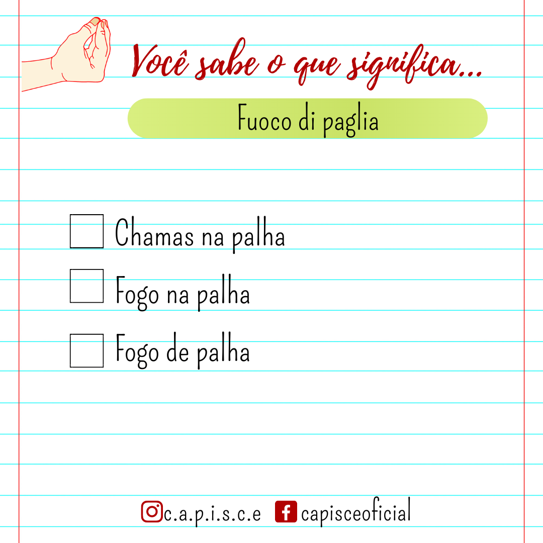Capisce - 🇮🇹 [VOCÊ SABE O QUE SIGNIFICA? ] Hoje vamos...