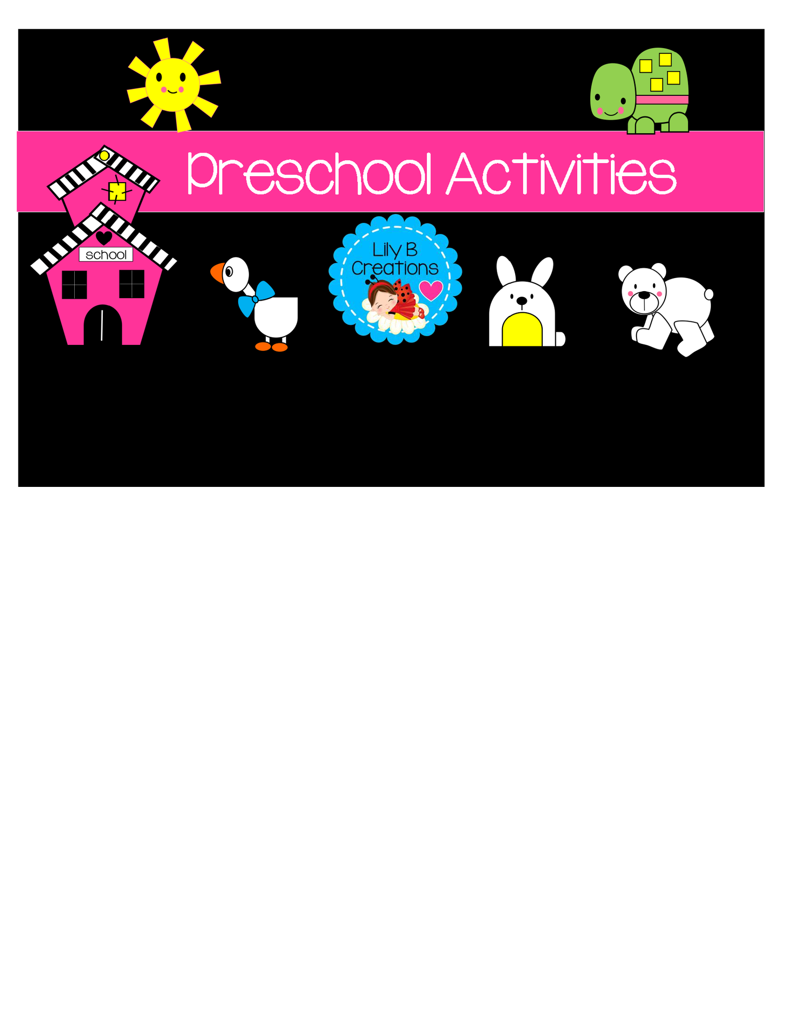 Preschool Activities By Lily B Creations