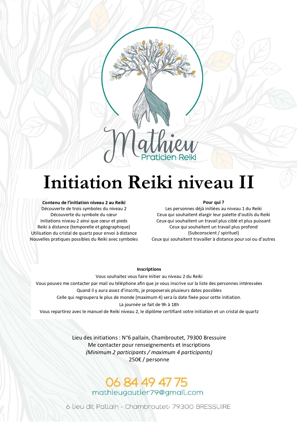 Mathieu Maître Enseignant Reiki