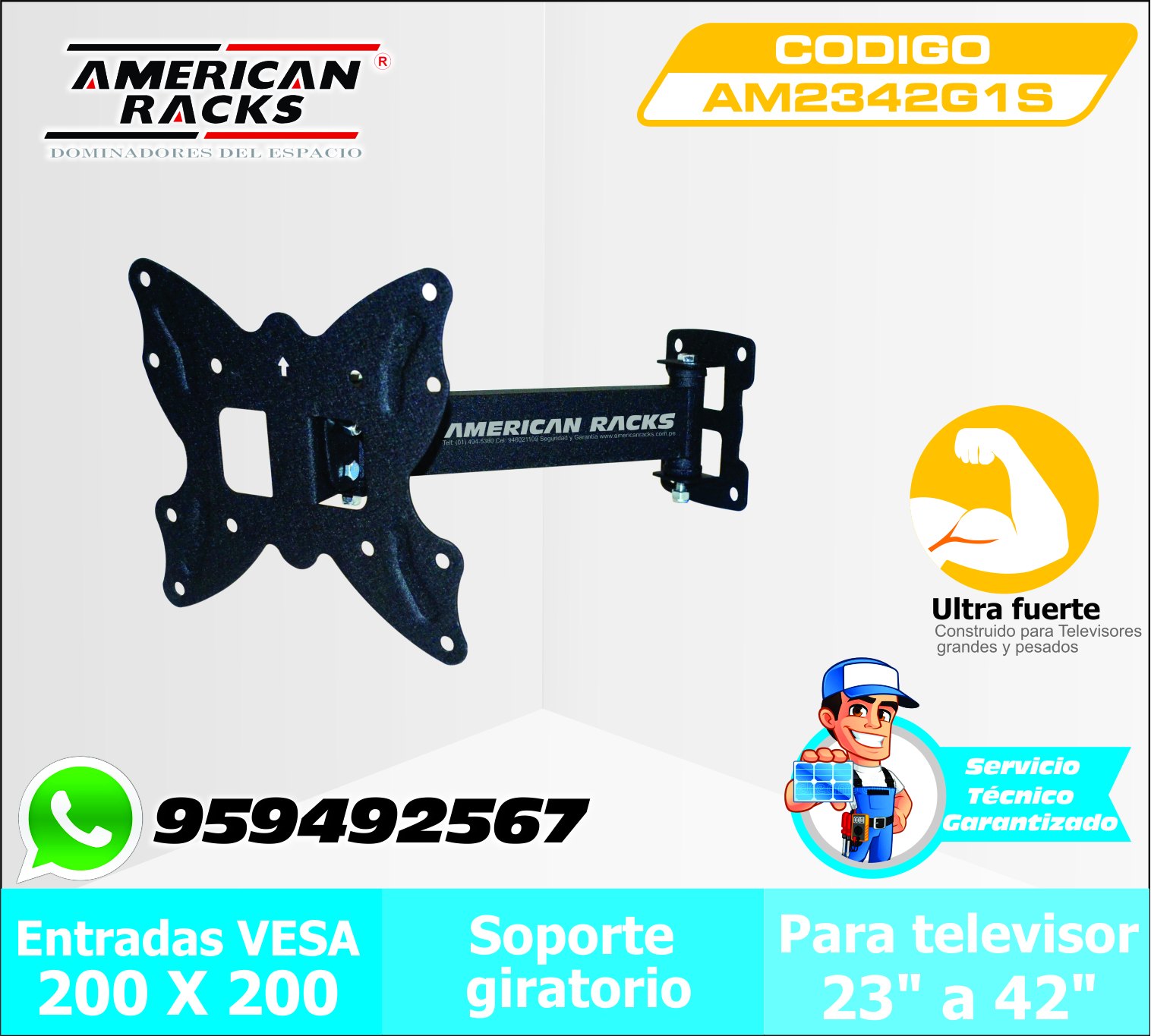 American Racks - SOPORTE GIRATORIO 1 BRAZO STRONG 23