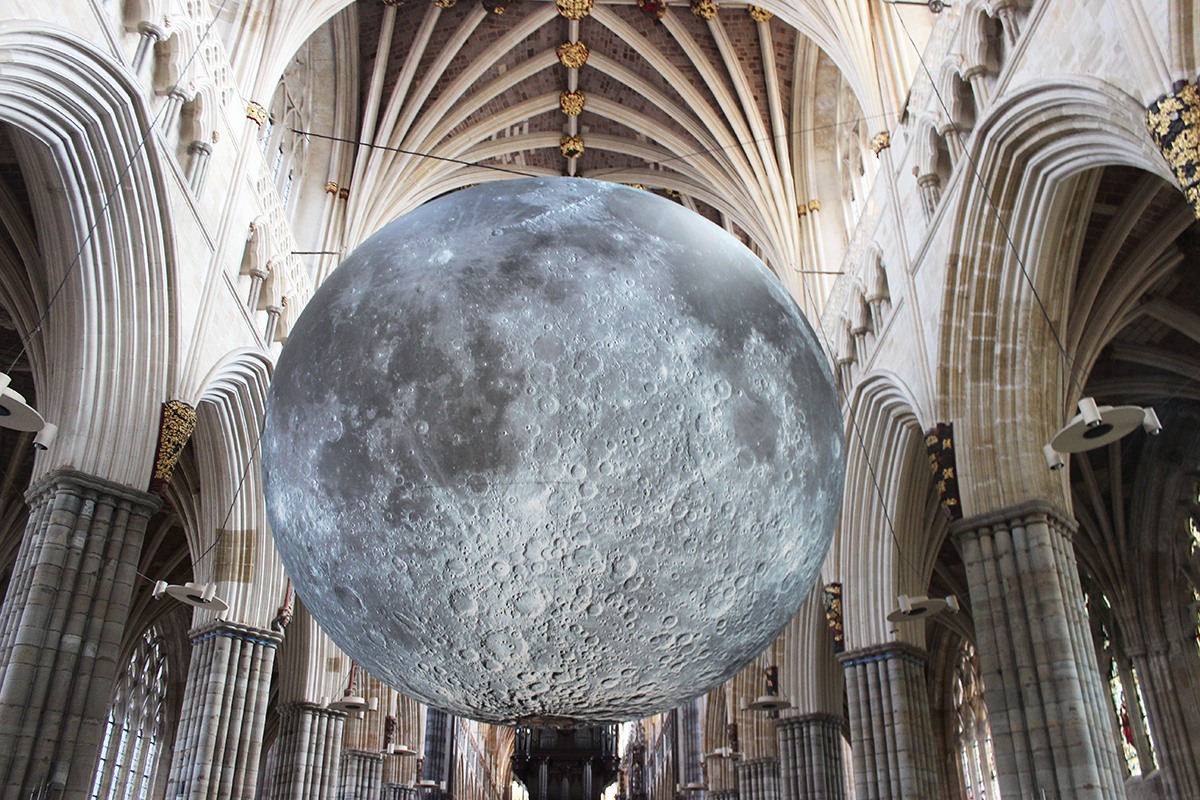 Exeter - #MuseumOfTheMoon is officially open at #ExeterCathedral! 🌝 The ...