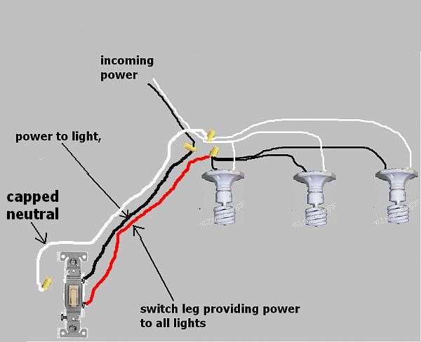 Electrician Community | Single-Pole Switch Controlling Multiple Lights ...