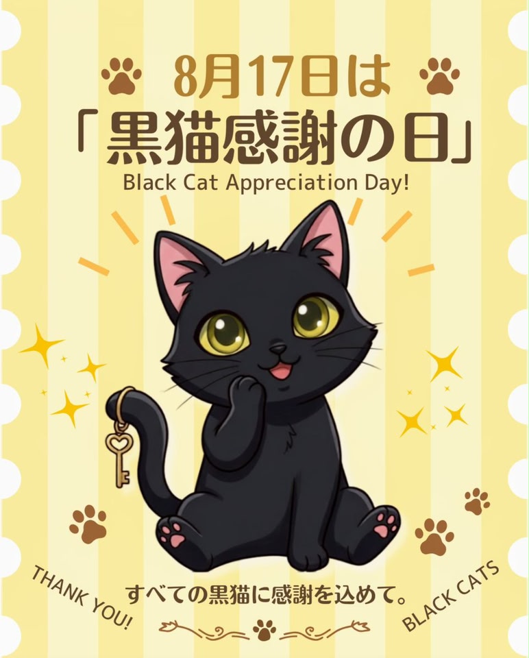 8月17日は 「黒猫感謝の日」 Black BlackCatAppreciationDay! Cat