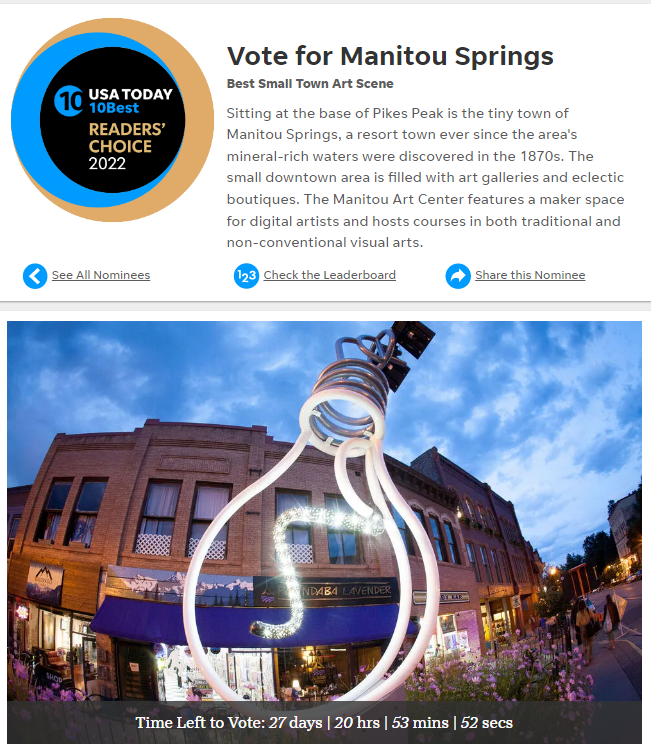 Manitou Springs has been selected... - Visit Manitou Springs
