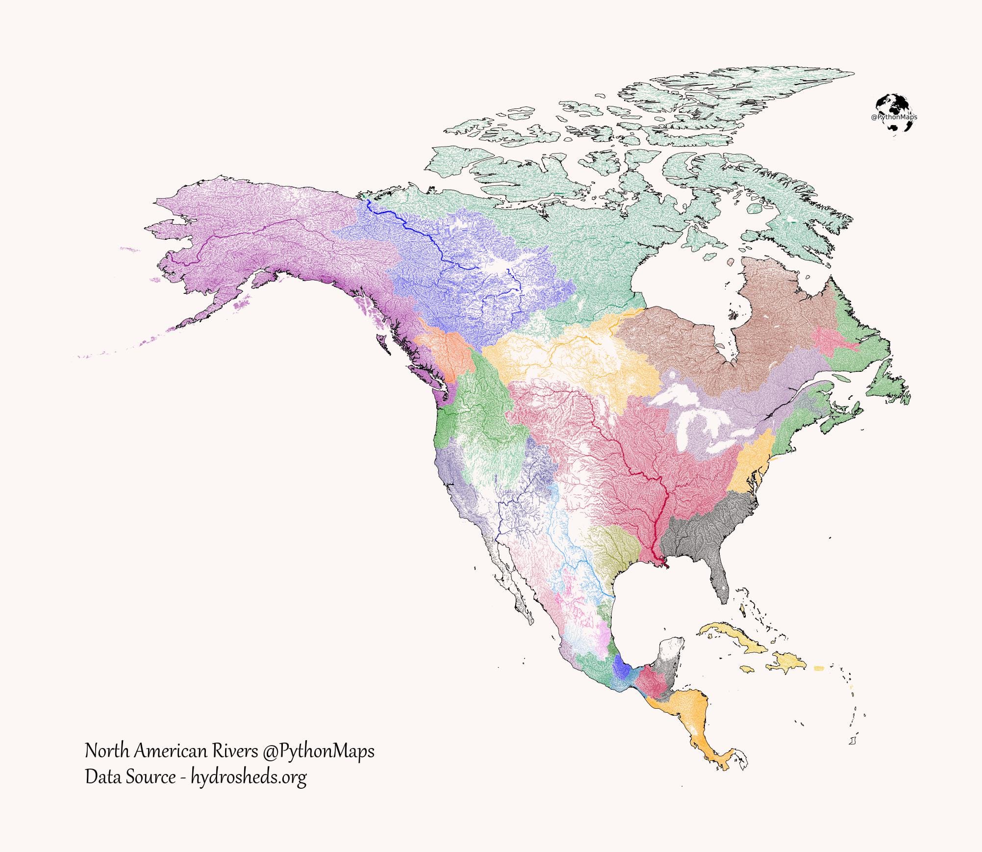 Esto - Mapa de ríos y vías fluviales América del Norte Esto es Historia ...