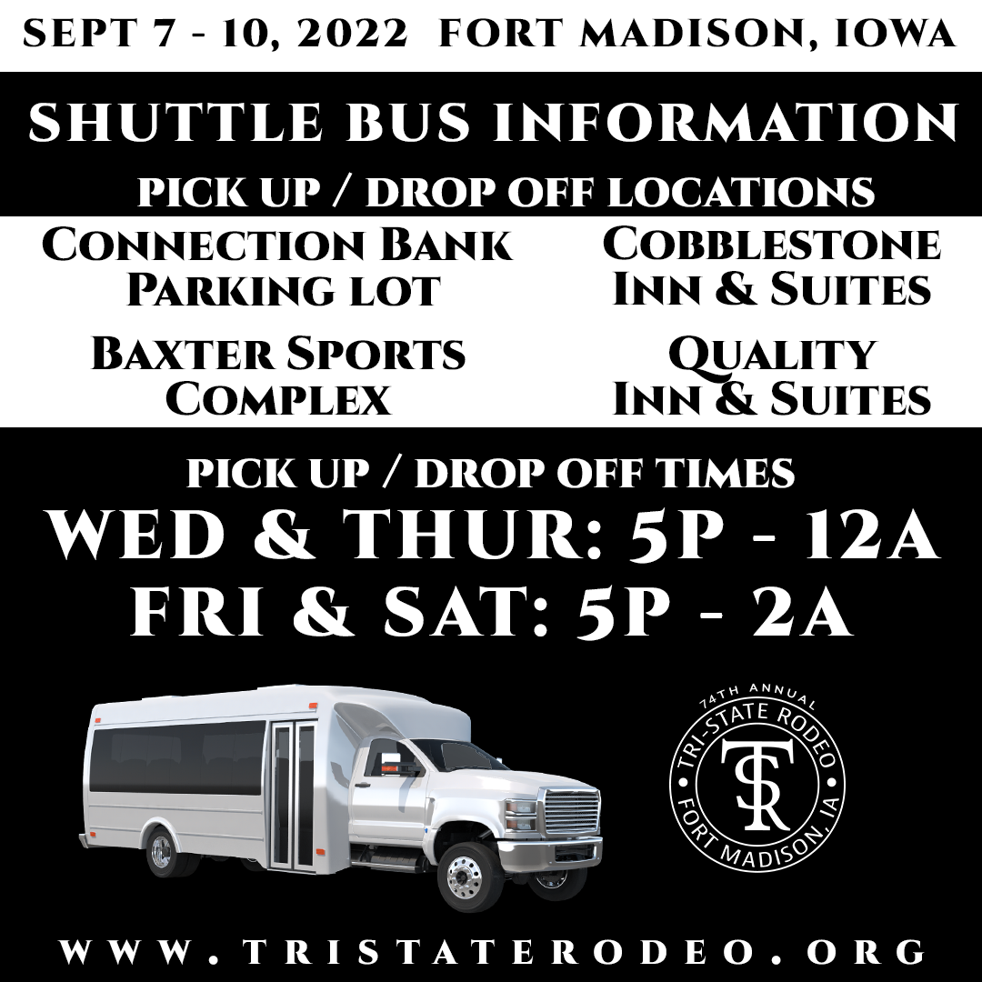 Tri-State Rodeo - The 2022 Shuttle Service is provided...