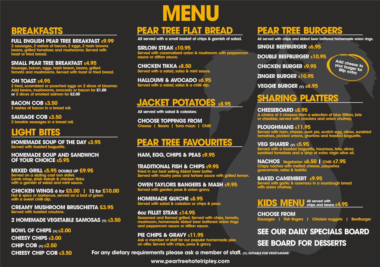 👀 Oh Yes!! Menu Drop Time........ - Pear Tree Hotel - Ripley