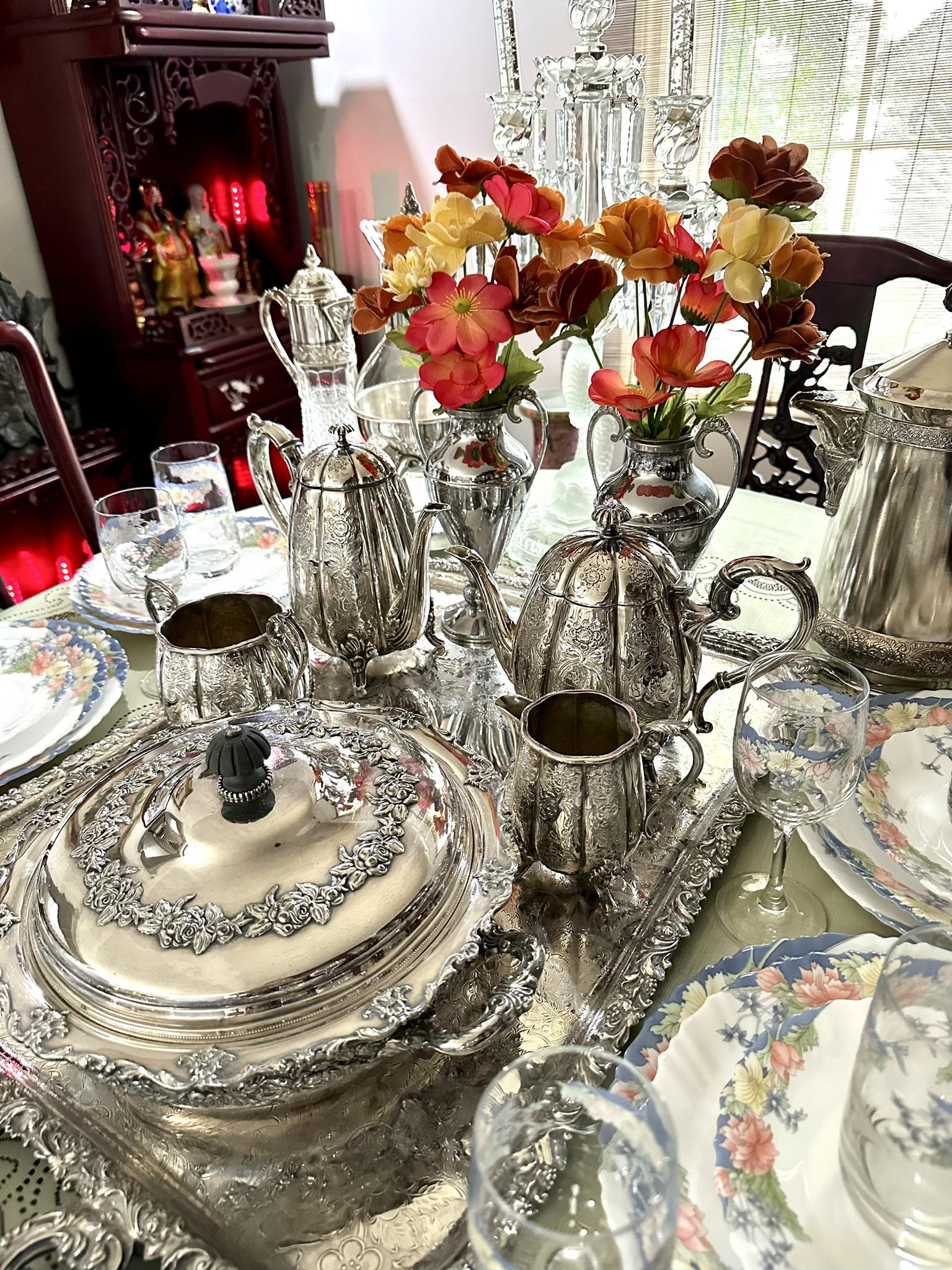 Vintage 1847 Rogers Brothers silver tea set for sale