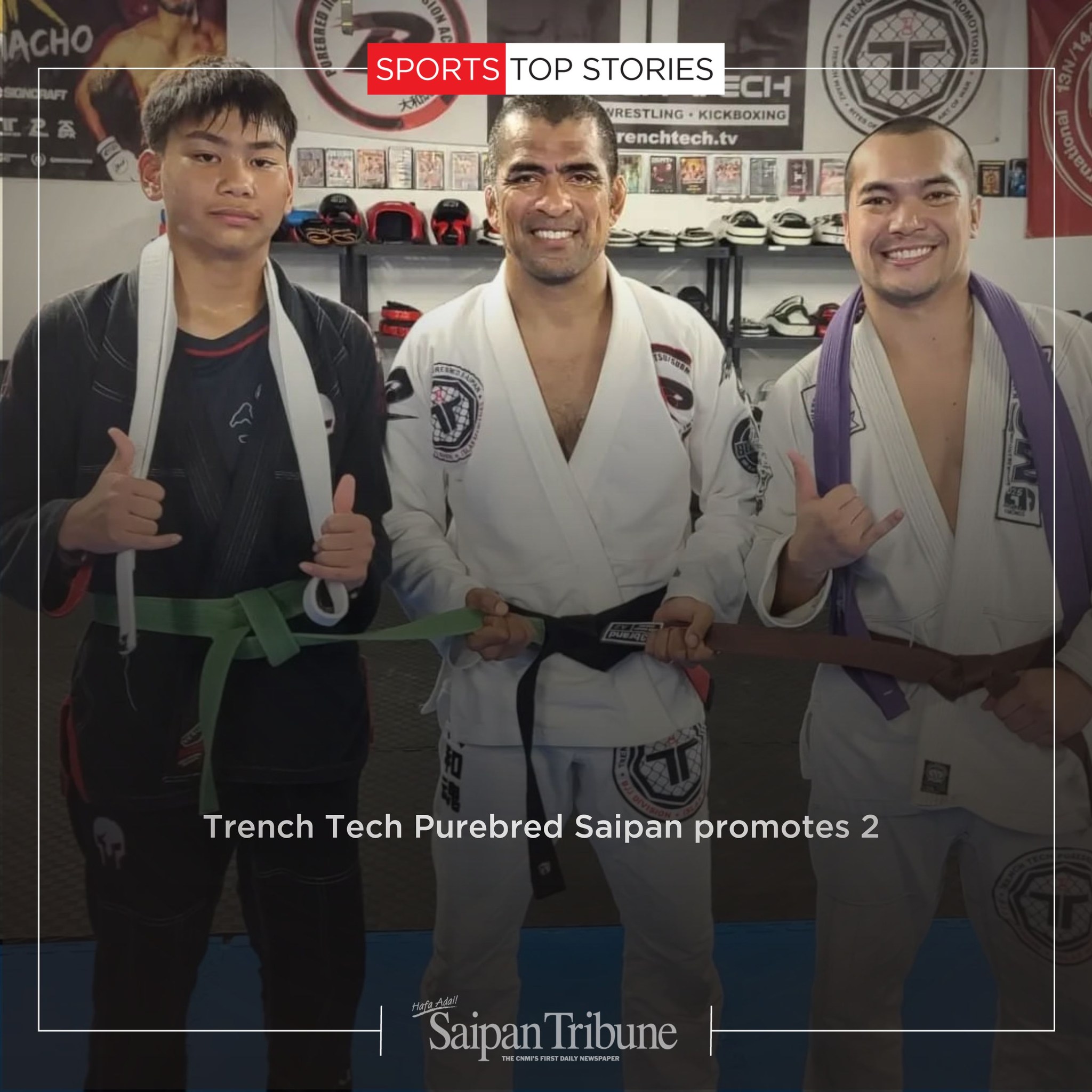 SPORTS Trench Tech Purebred Saipan recently held a belt promotion 