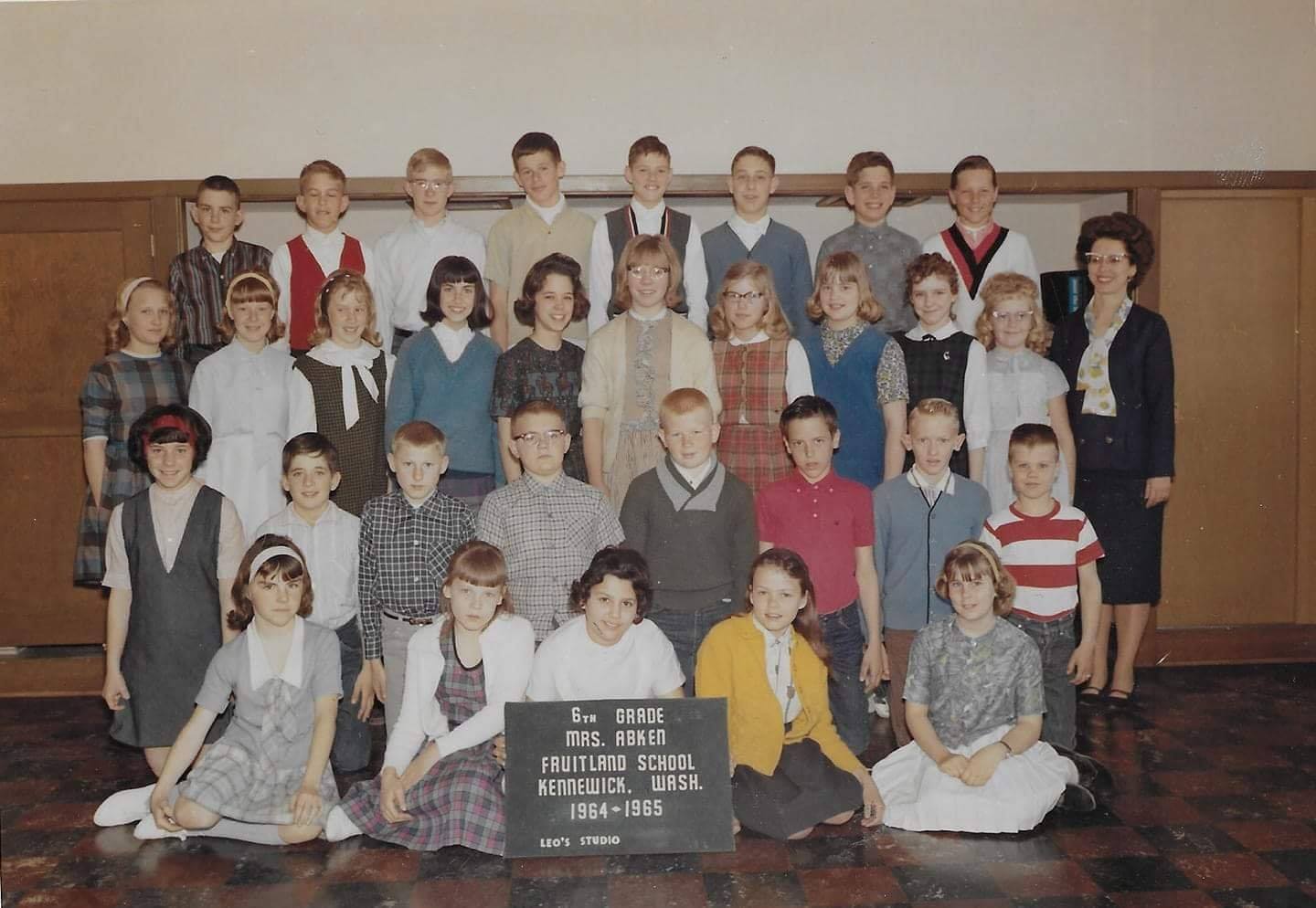 Vintage - Mrs. Abken's 6th grade, Fruitland Elementary, 1964-1965 ...