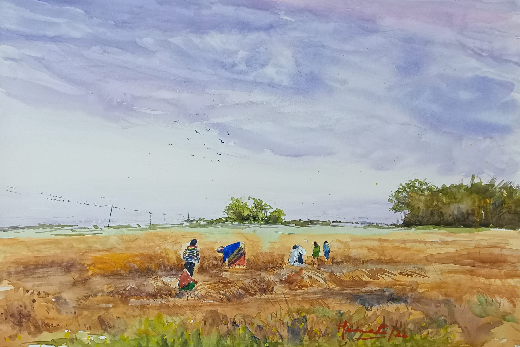 Happy Spring Harvest Watercolor 54*39cm 2022 Smell the pure smell