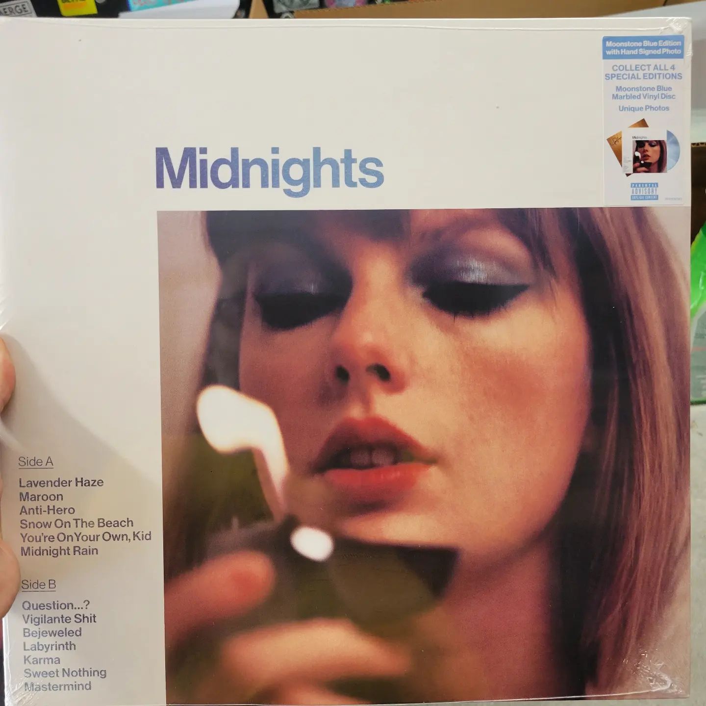 Taylor Swift Midnights vinyl with signed photo insert