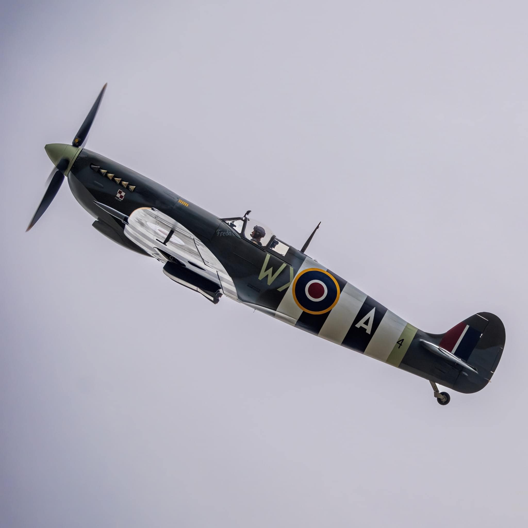 Polish - George Haye flies Spitfire RW382 representing American/Polish ...