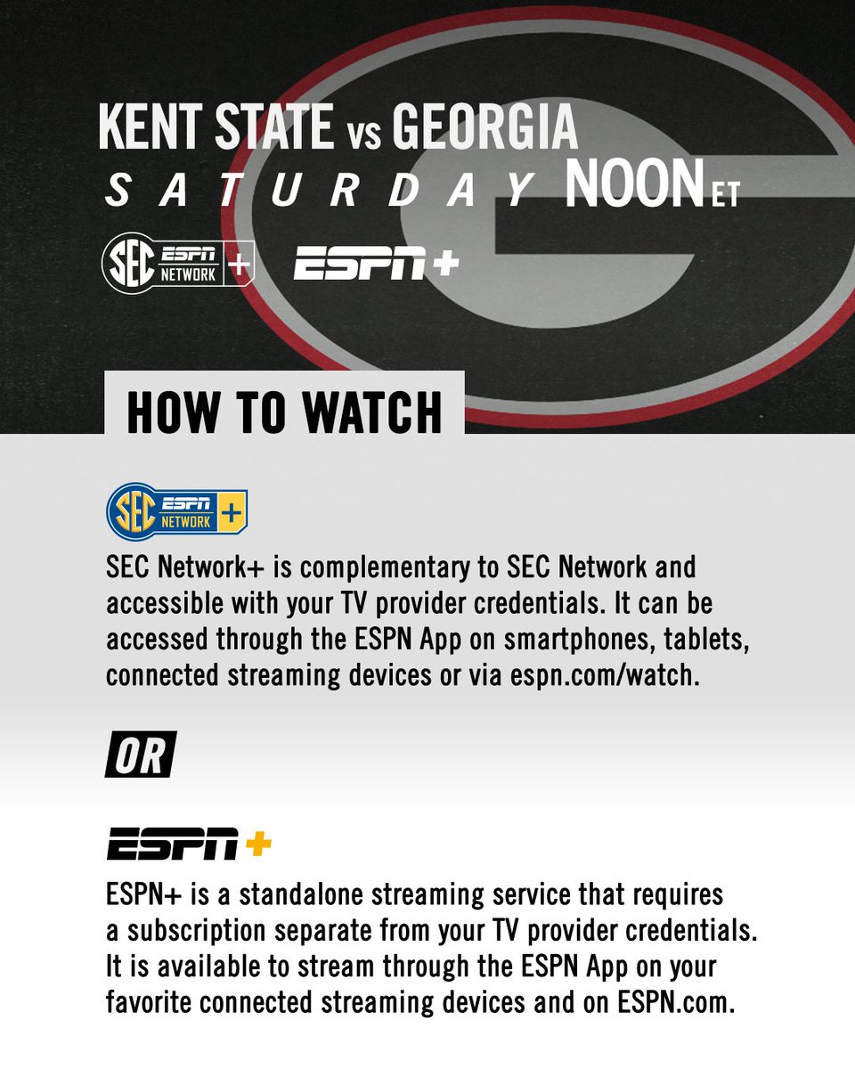 Georgia - Just a reminder that Saturday's game will be aired on the SEC ...