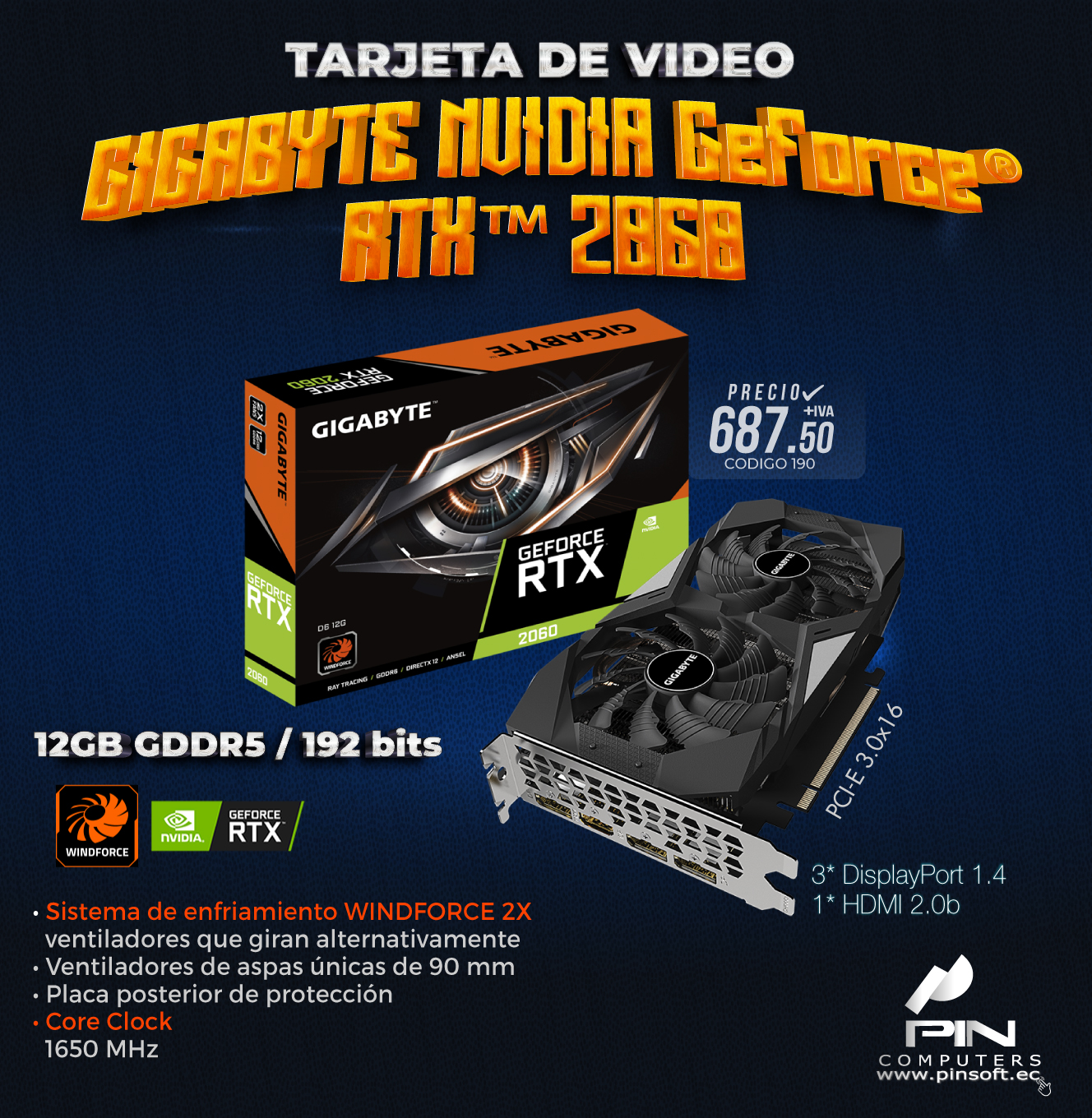 😍 Tarjeta de Video #GIGABYTE #NVIDIA... - Pinsoft Computers