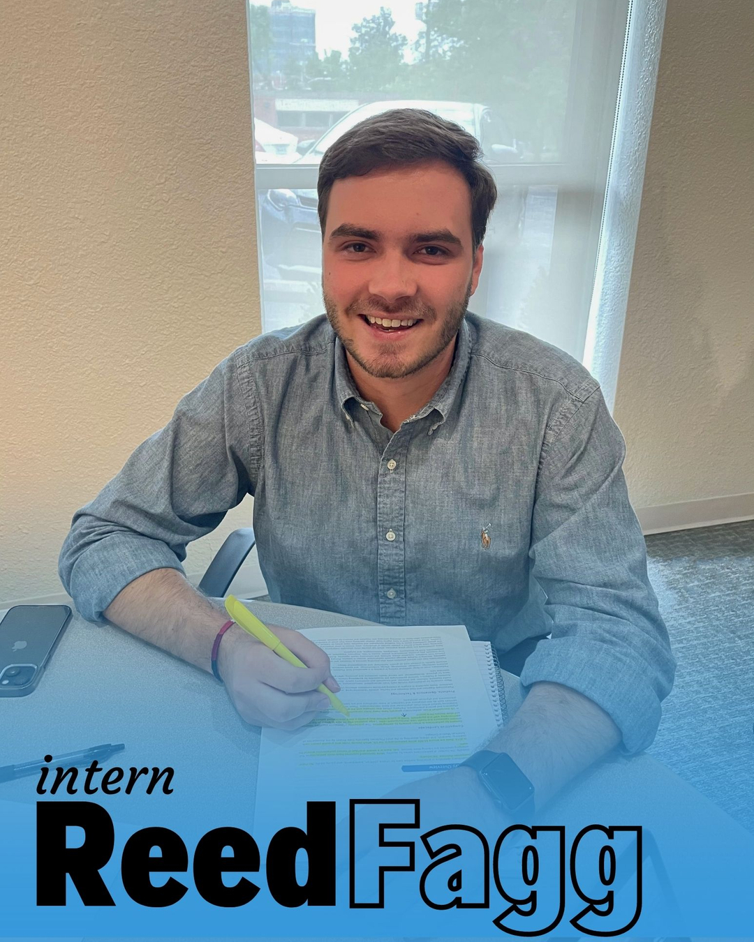 Meet our new intern Reed! He is a student at the University of Arkansas ...