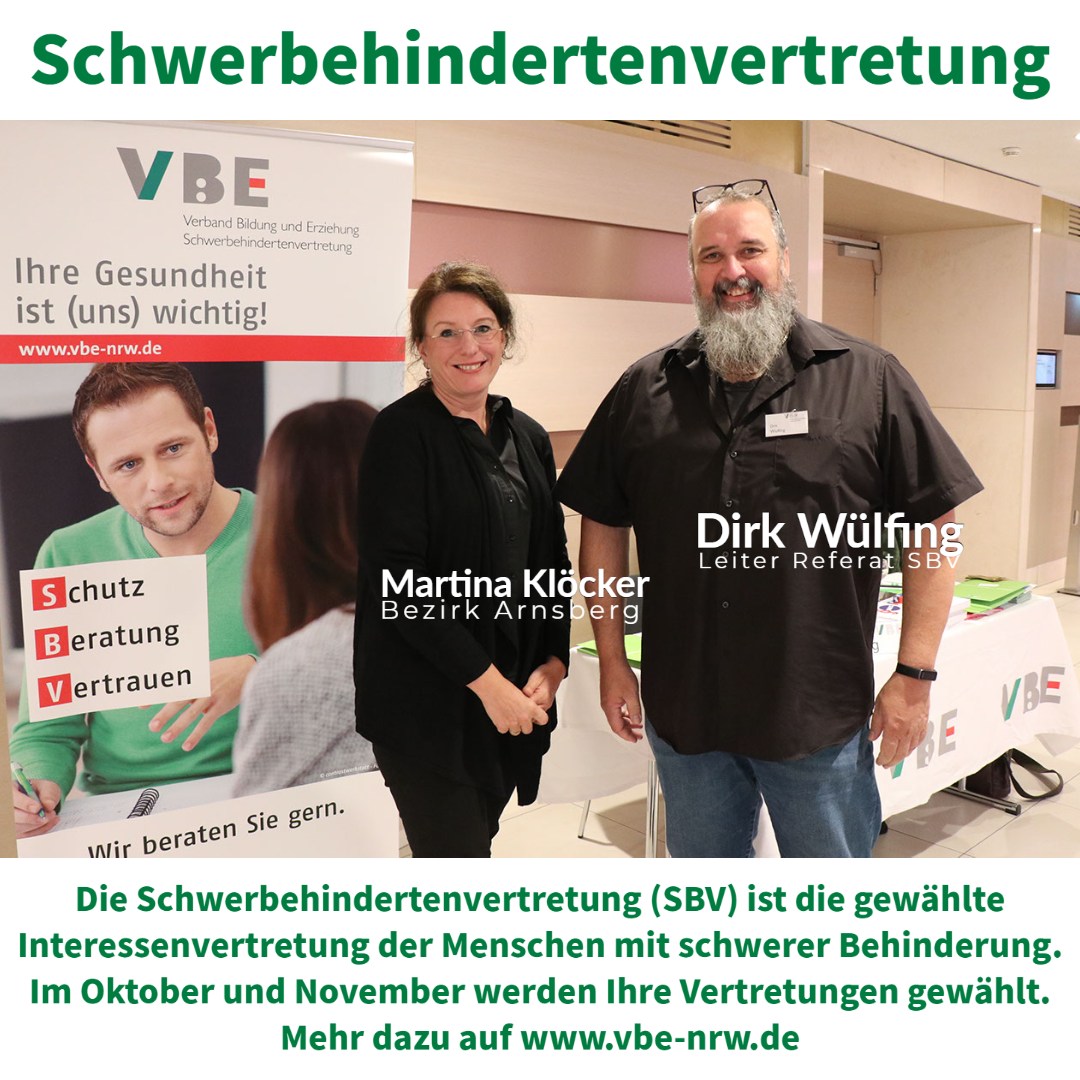 VBE NRW - Als Vertrauensperson ist die SBV für die Belange der Menschen ...