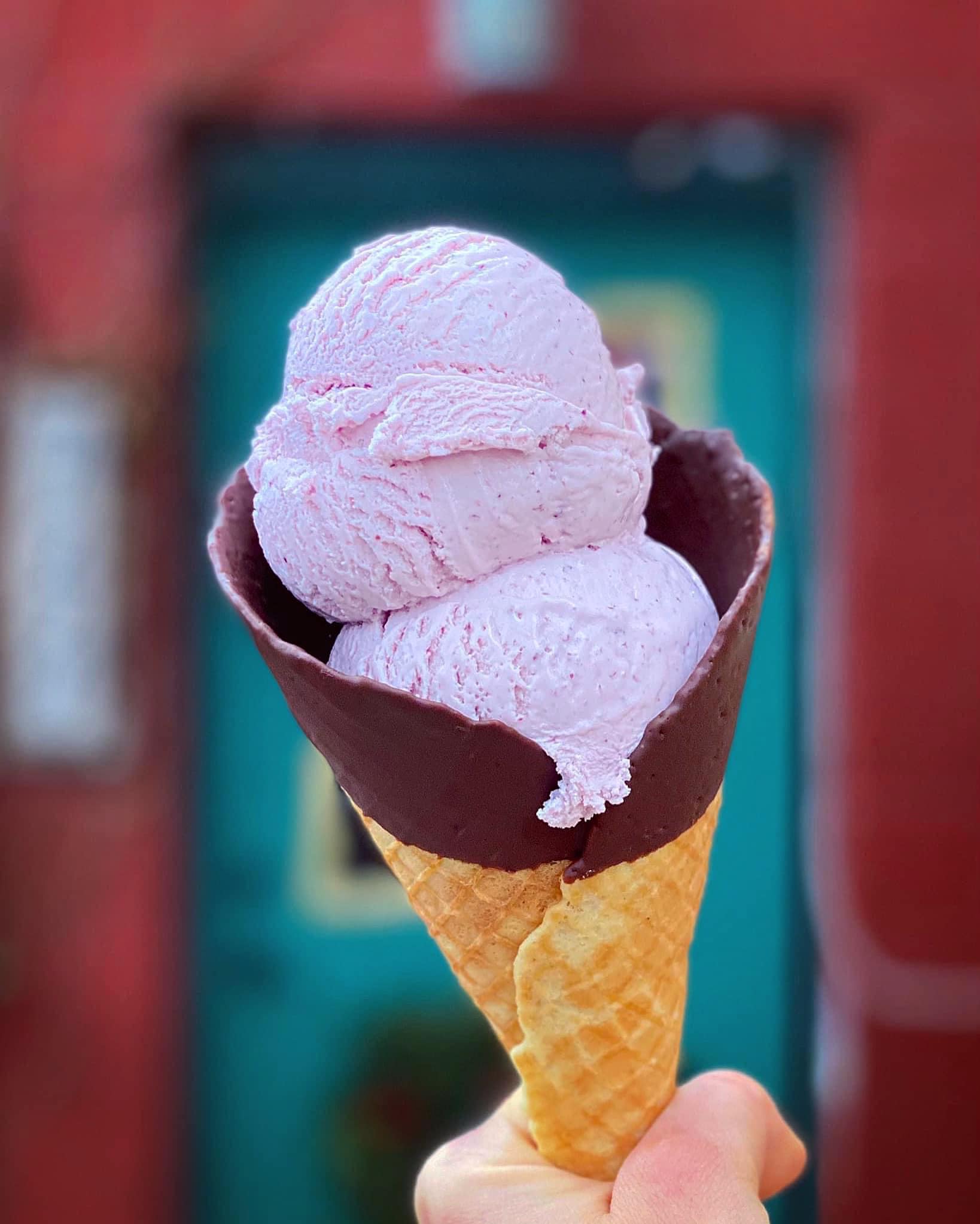 Triple berry chocolate ice cream cups