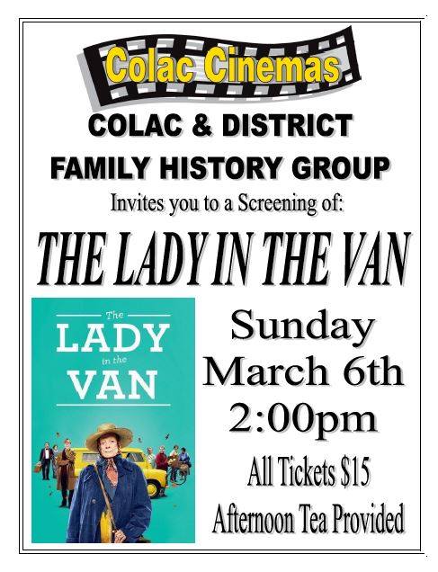Colac - We have the opportunity to host another great movie and at the ...