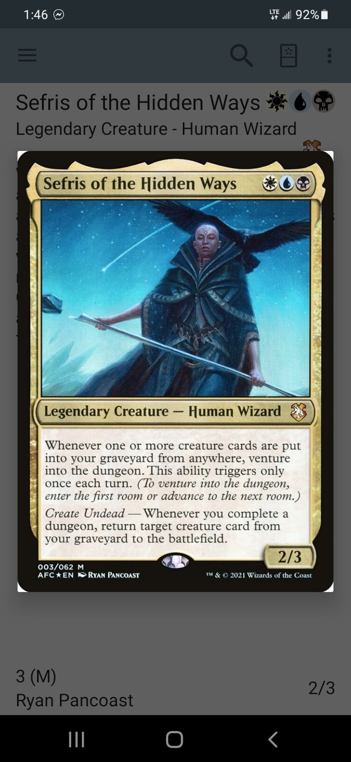 sefris of the hidden ways mtg commander deck  Custom (100 cards + tokens)  return target creature card from your graveyard to the battlefield. Sefris of the Hidden Ways