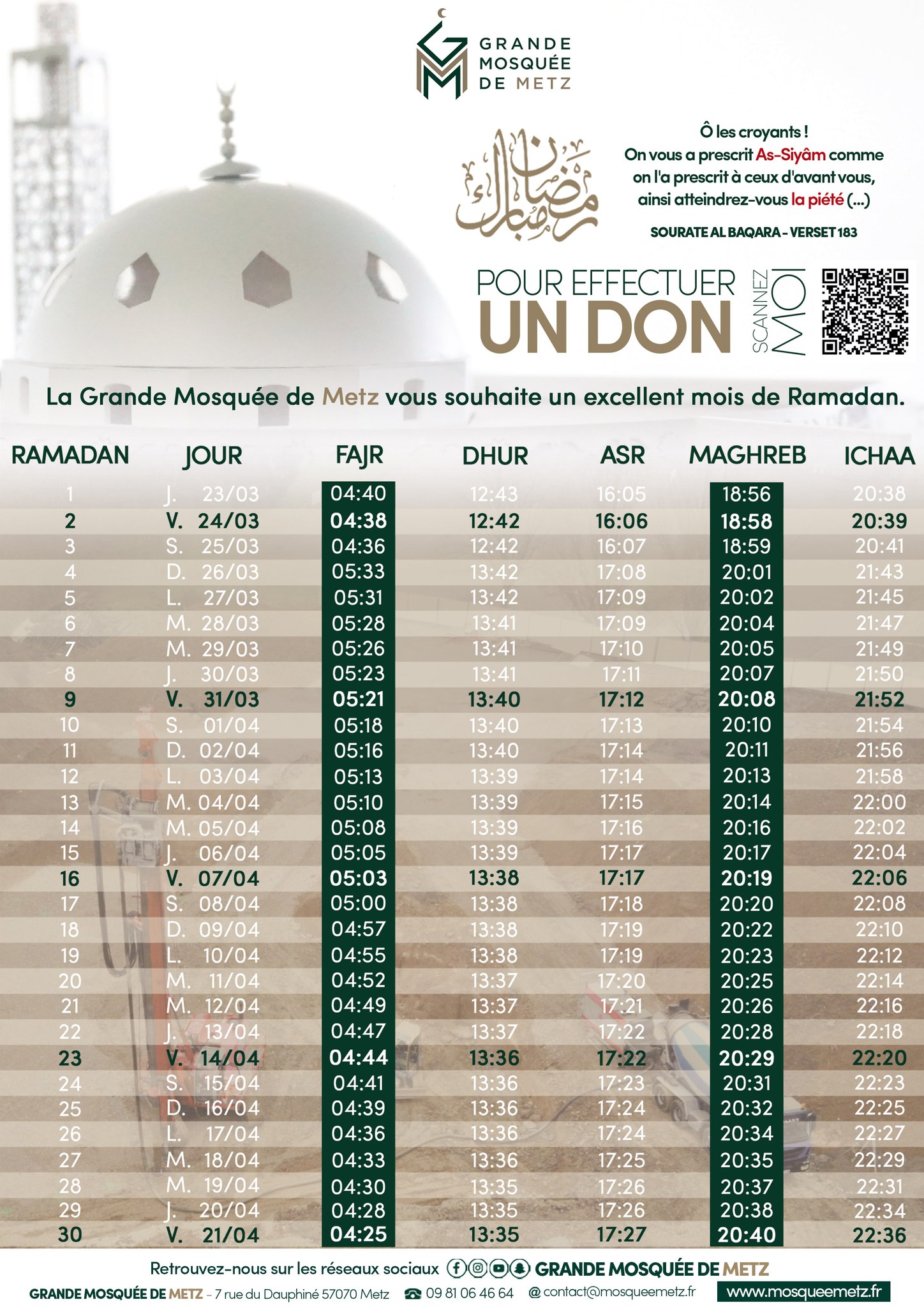 Les Horaires De La Prière à Metz