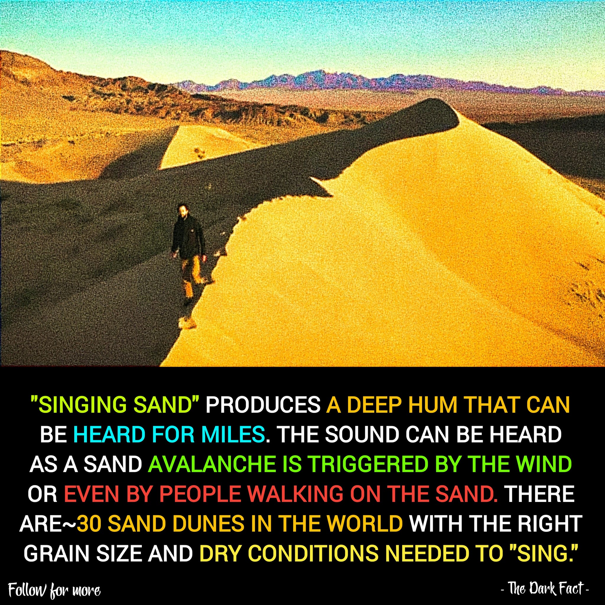 Listen to sand sing. (No really!) Go to the Gobi Desert in Asia or