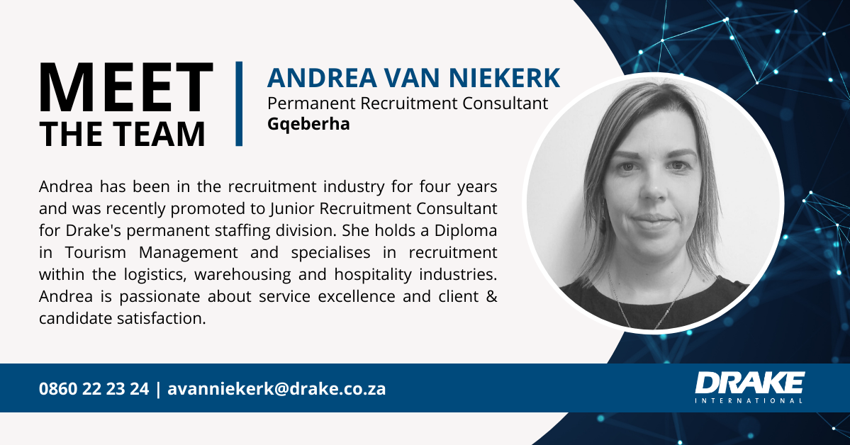 MEET THE TEAM – Andrea... - Drake International South Africa