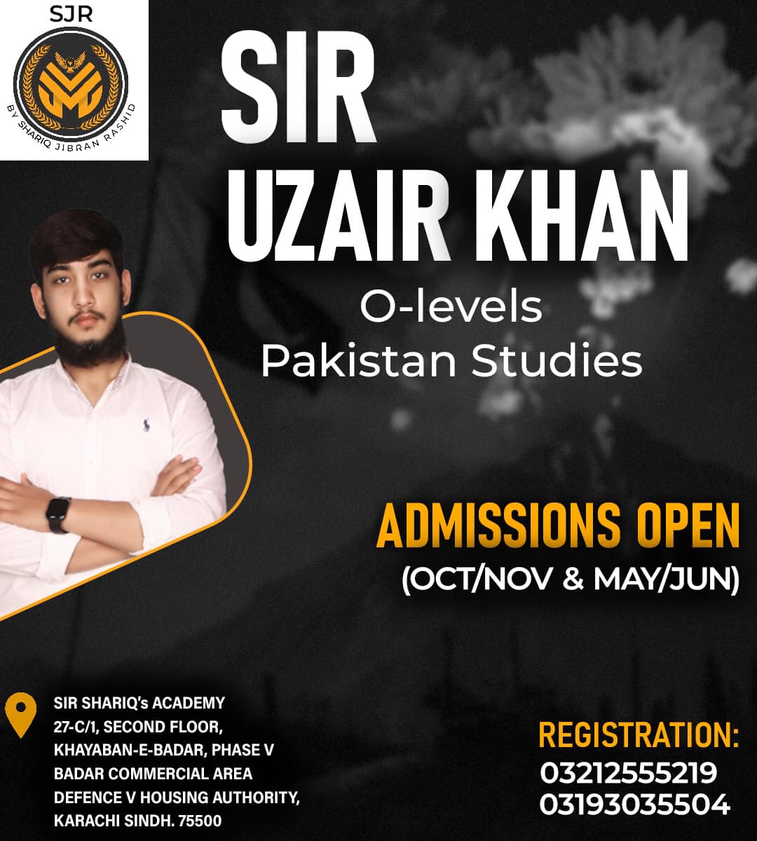 Teacher O level... - SJR Academy by Shariq Jibran Rashid | Facebook