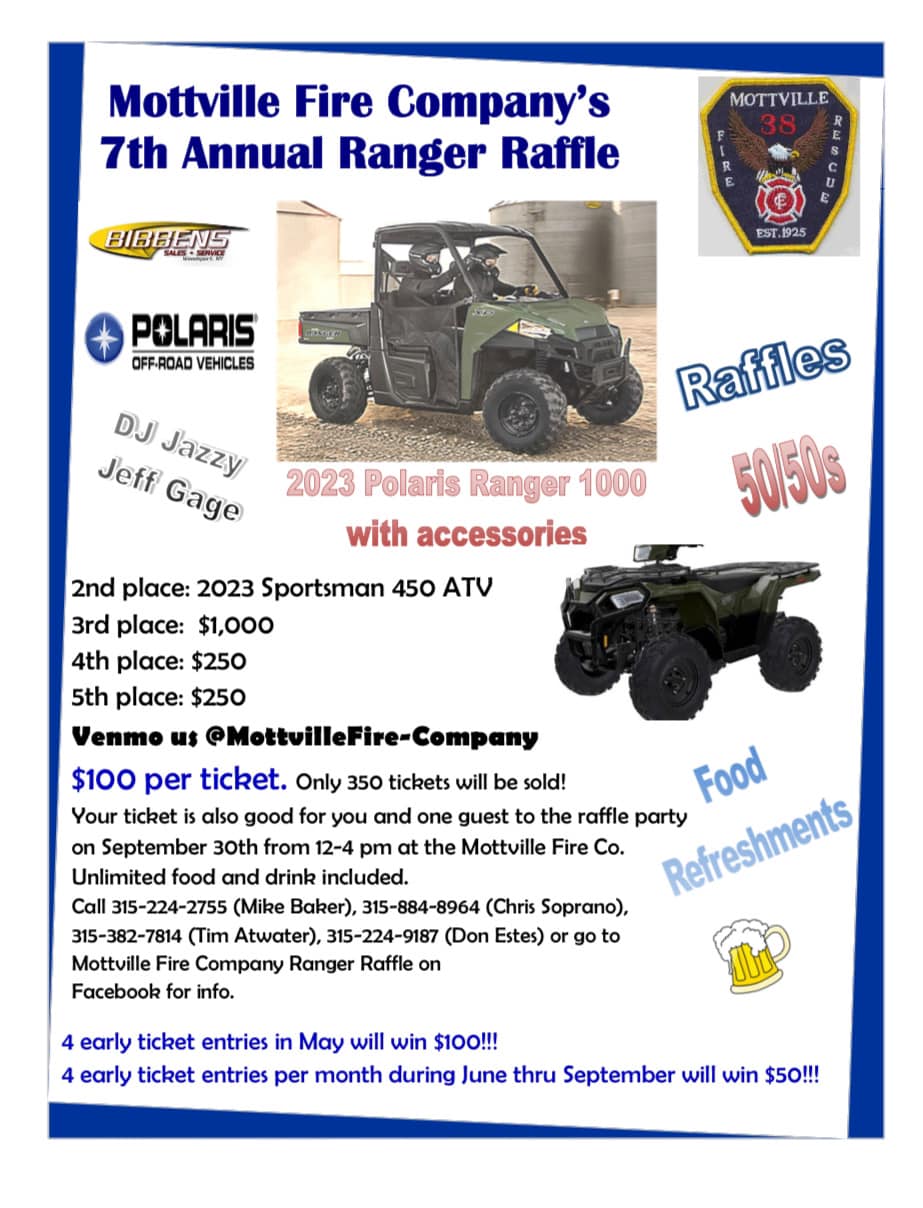 Mottville Fire Company Ranger Raffle