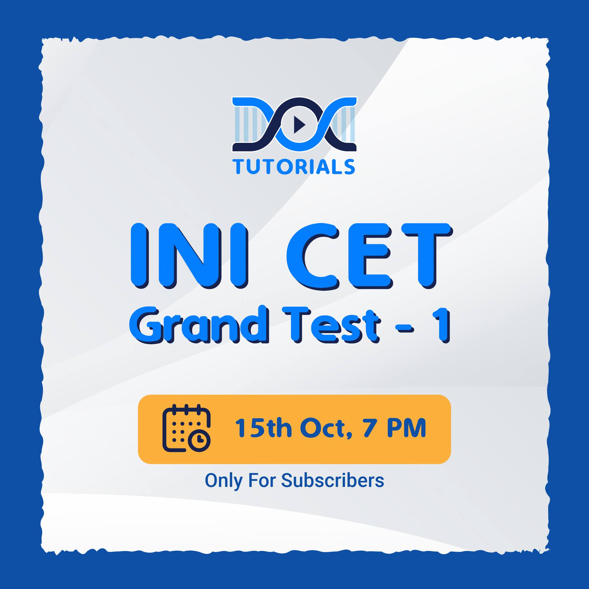 Dear INI CET... - DocTutorials - NExT, NEET PG & FMGE