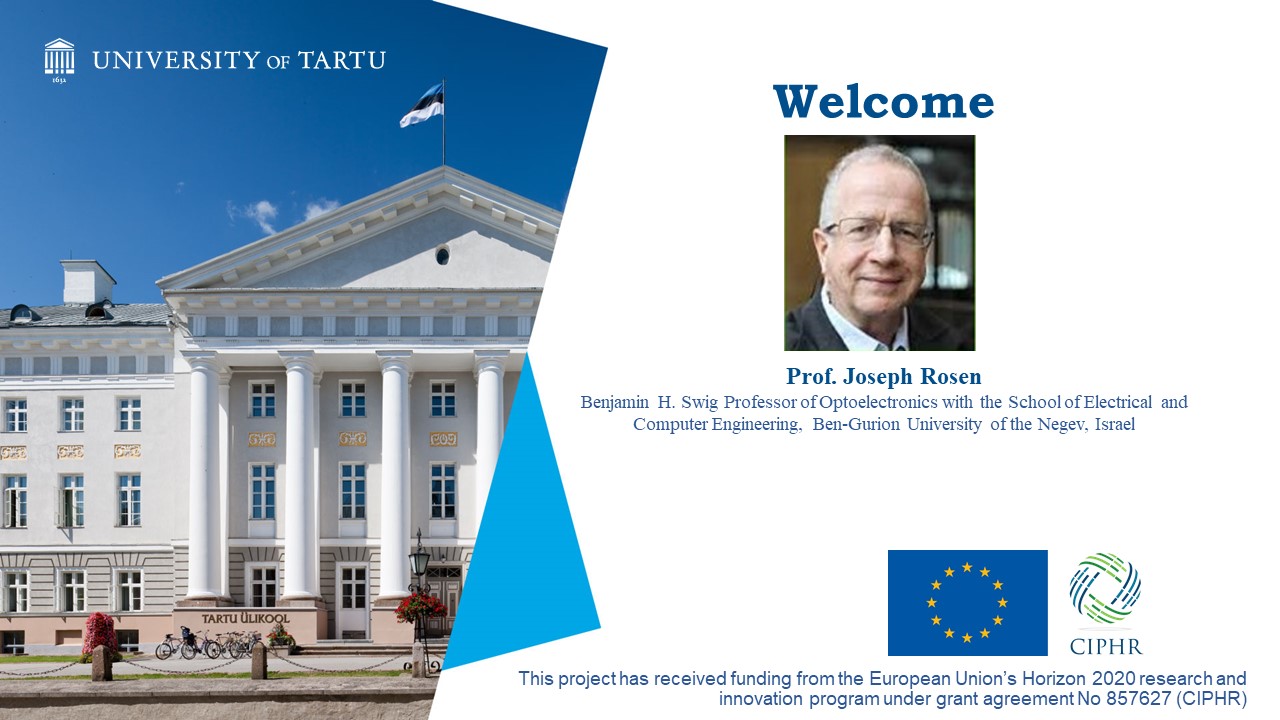 CIPHR - We are delighted to welcome Prof. Joseph Rosen as a visiting ...