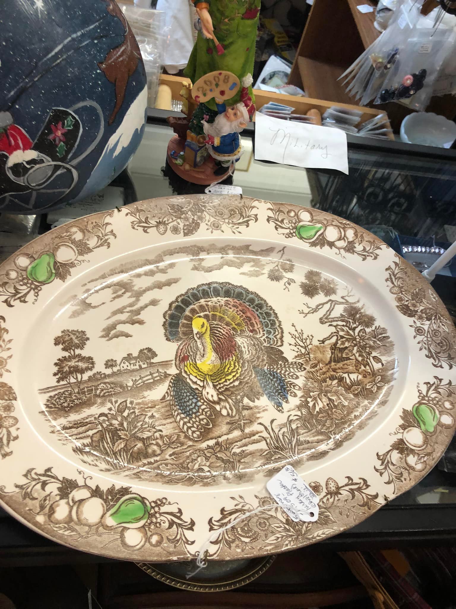 Vintage Thanksgiving items for sale: plates, platters, and decor