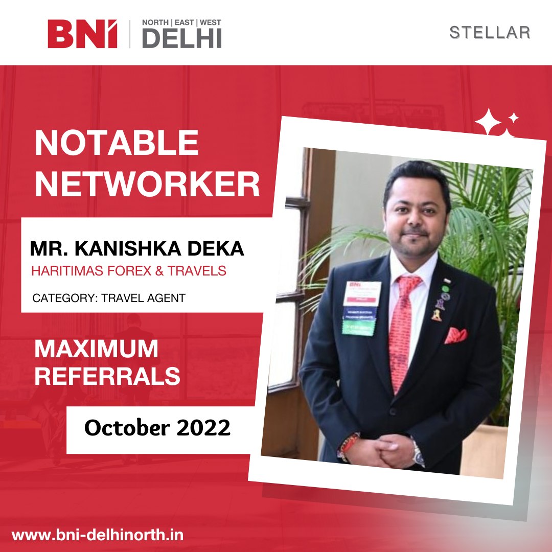 BNI New Delhi - Congratulations capt Kanishka Deka of... | Facebook