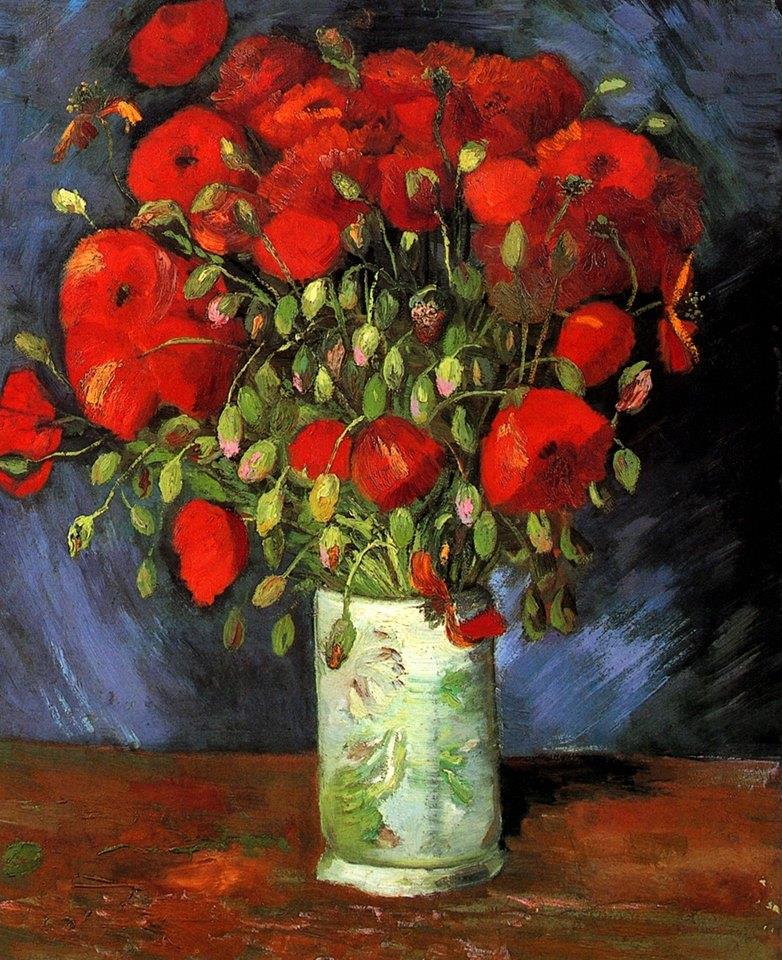 Vincent Van Gogh Vase with Red Poppies, Cornflowers and Daisies