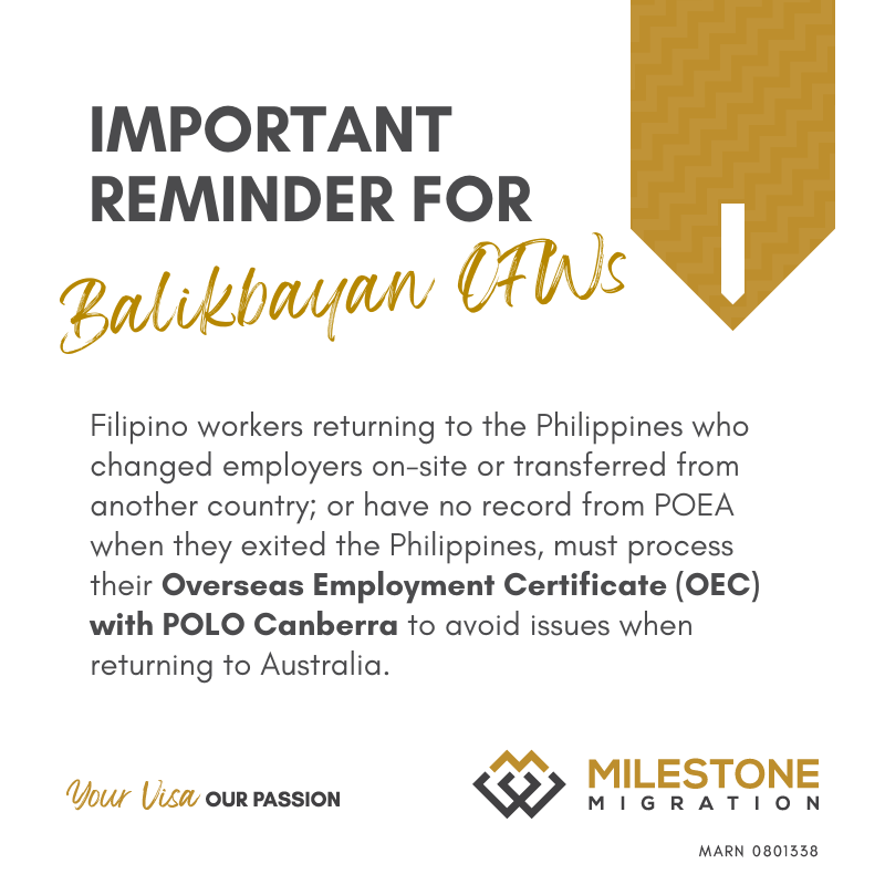 📣 For Filipino workers in Australia,... - Milestone Migration | Facebook