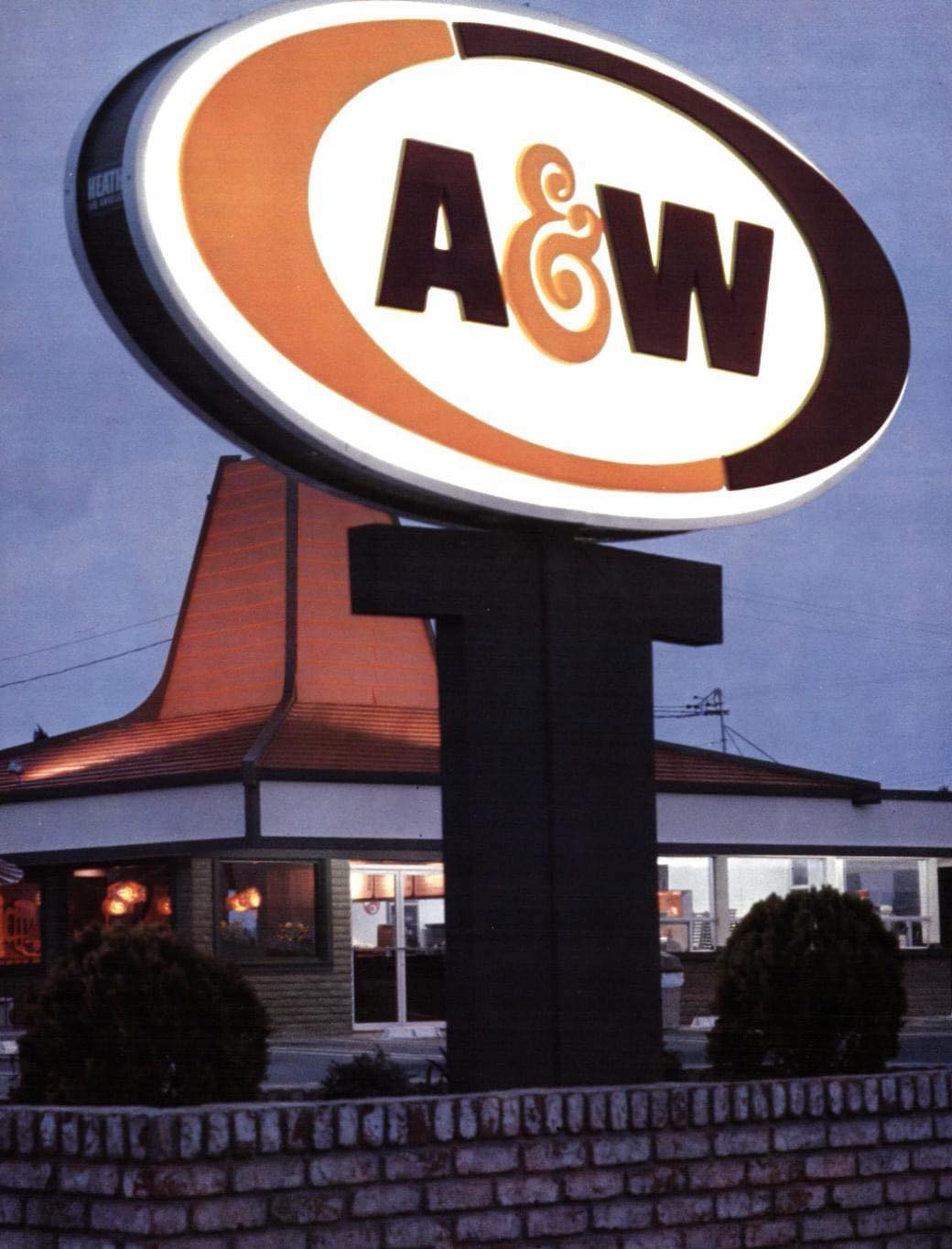 An A&W menu during the 1960s!