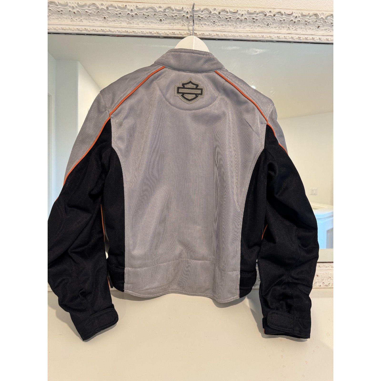 Harley-Davidson Gray Black Mesh Padded Contour Motorcycle Jacket Size M ...