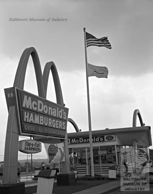 McDonalds Hamburgers at Frankford Road and Moravia Road. (Circa 1970)