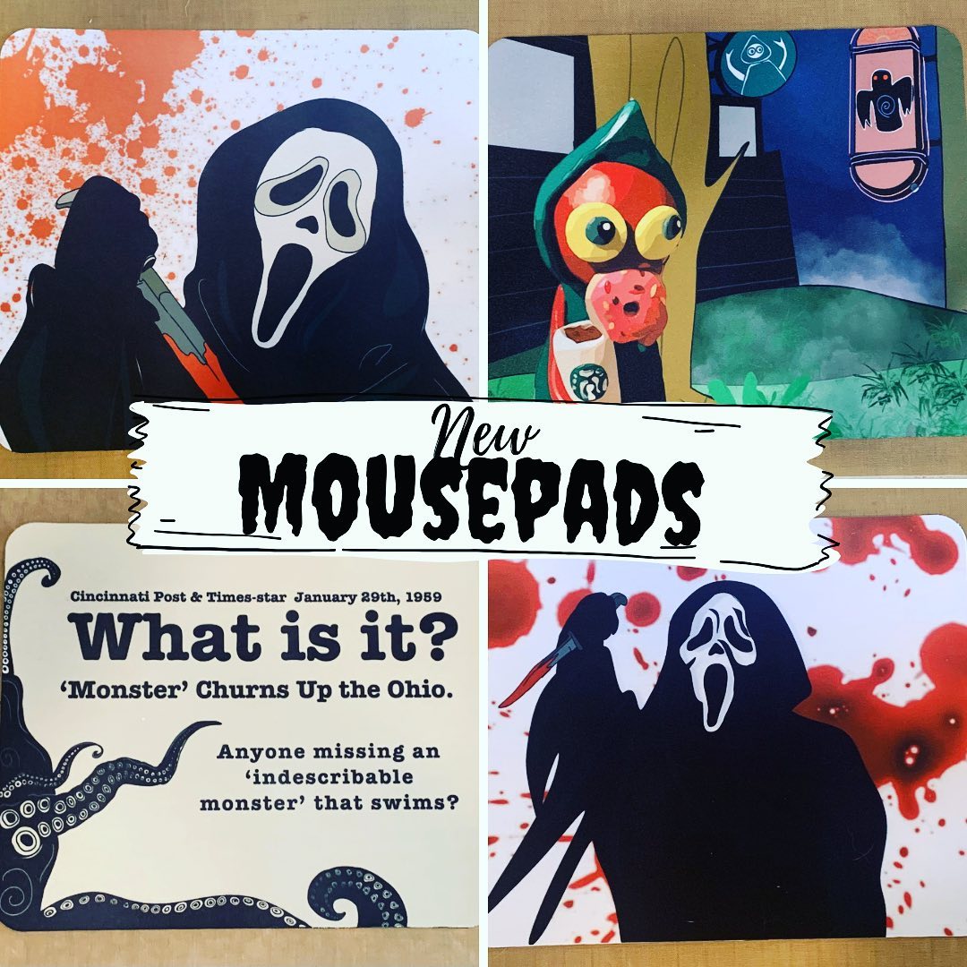 New in my Etsy shop, mousepads. #scream... - Cryptid Comforts | Facebook