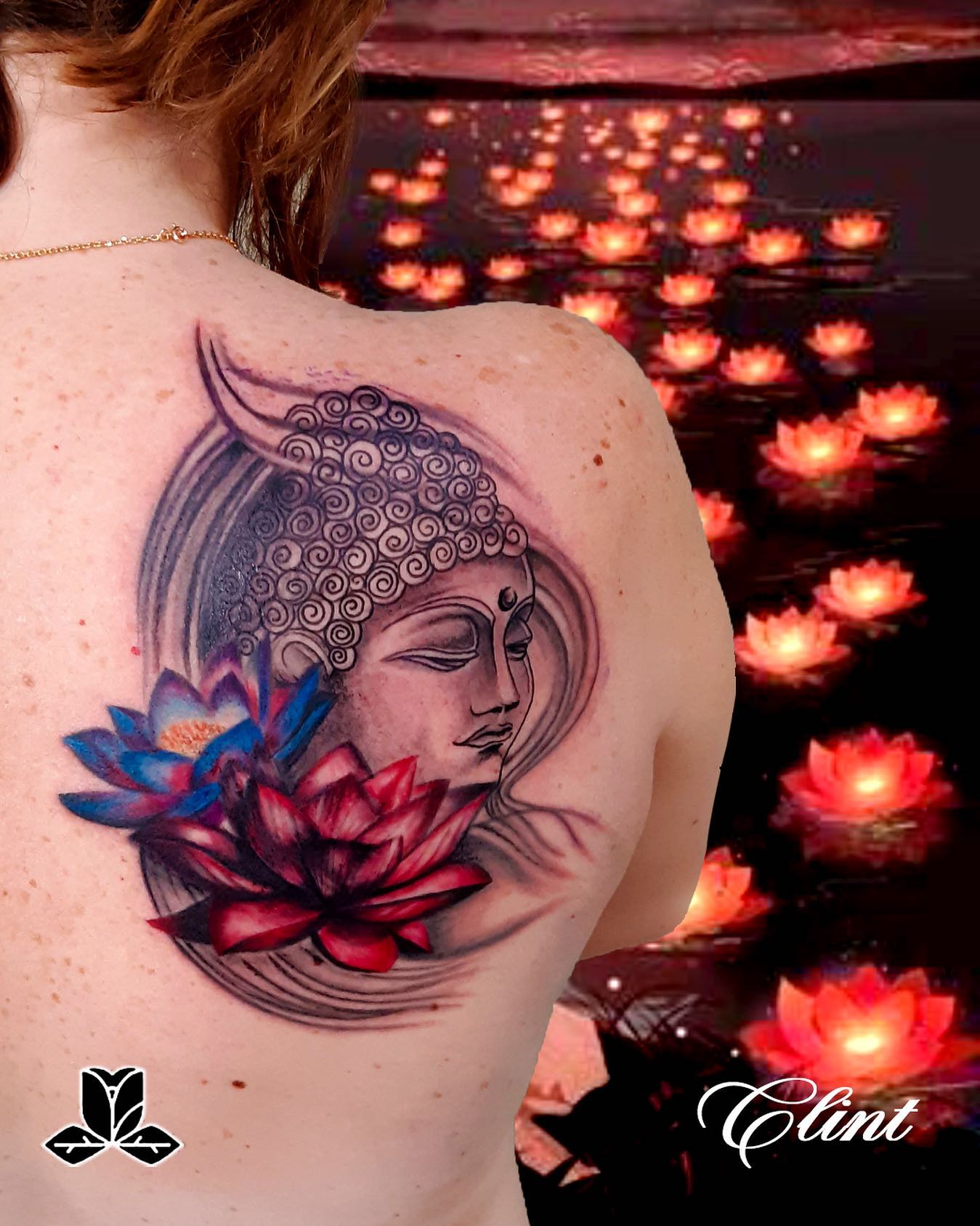 Tatouage Bouddha Fleur De Cerisier