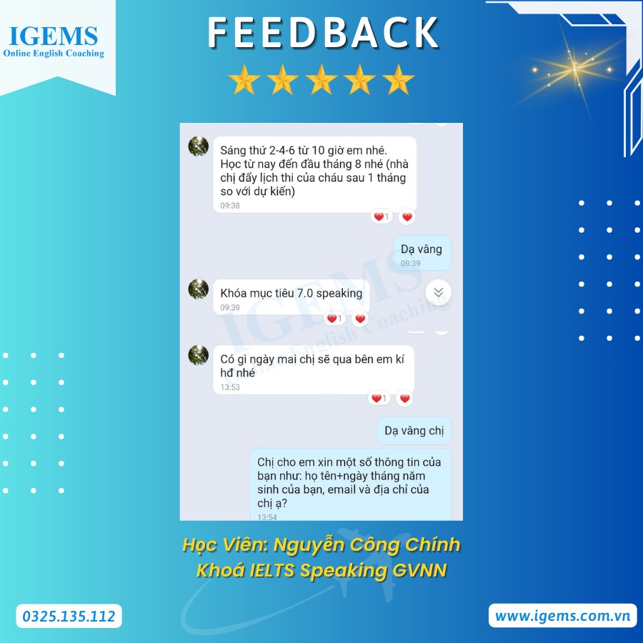 IGEMS - Luyện thi IELTS online 1-1