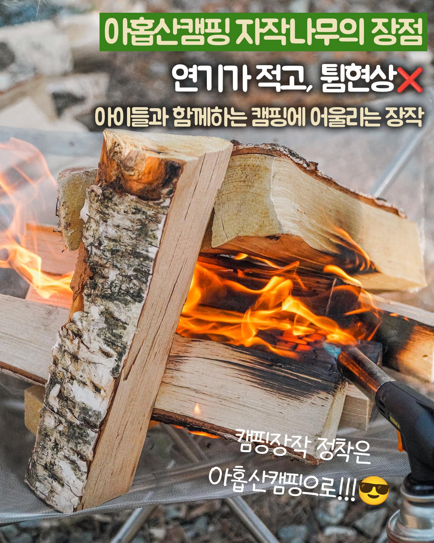 캠핑에미치다 - #캠핑장작추천⠀ 🪵북유럽에서 온 고급 자작나무 장작‼️⠀ 캠핑장작 정착은 아홉산캠핑... | Facebook