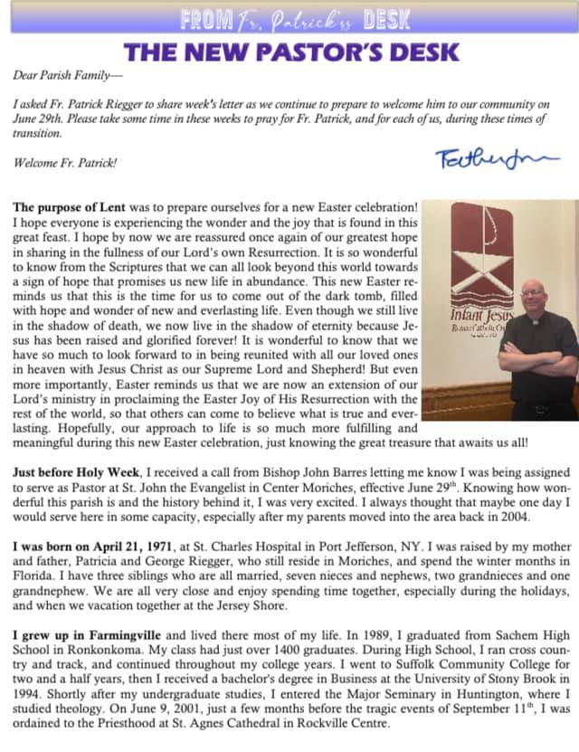 Check out a special letter from Fr. Patrick Riegger, who will be coming ...