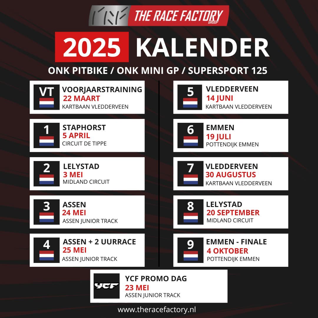 VeluweRacing - 🏁 The Race Factory heeft de kalender voor het race ...