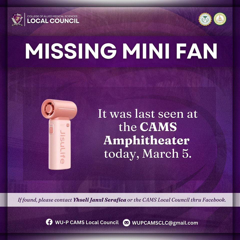 WU-P CAMS Local Council - 📣 ATTENTION! A pink JisuLife mini fan was ...